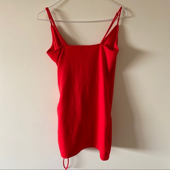 H&M Red Drawstring Mini Dress - Picture 4 of 7